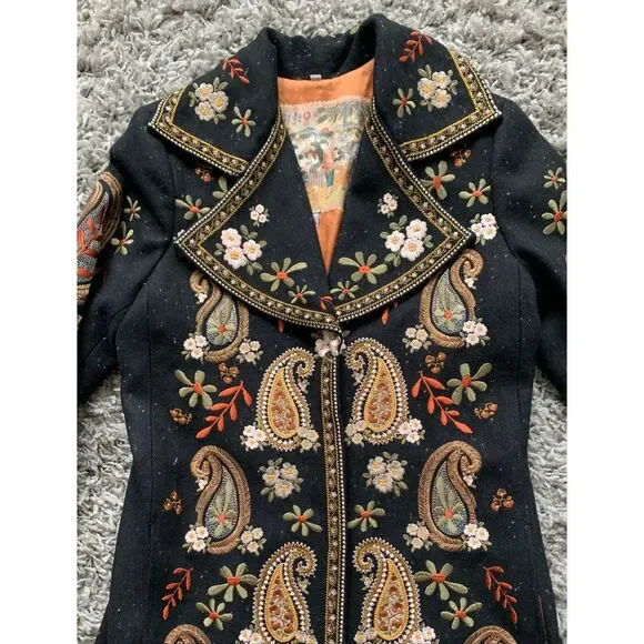 NEW Johnny Was Biya embroidered Paisley LONG JACKET COAT sz M - Picture 9 of 13
